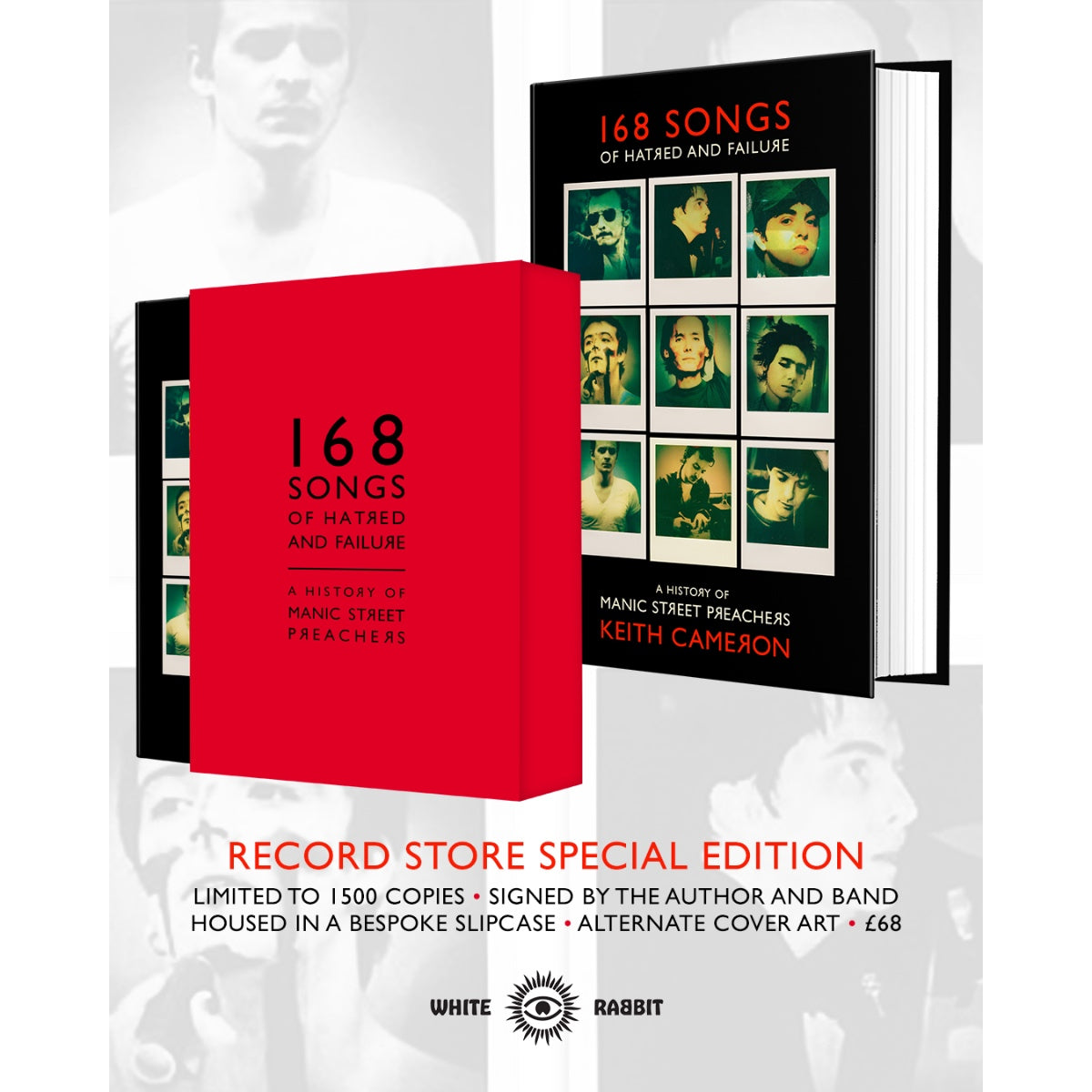 168 Songs of Hatred and Failure - A History of Manic Street Preachers: Record Store Edition Signed Hardback Book { vinyl }
