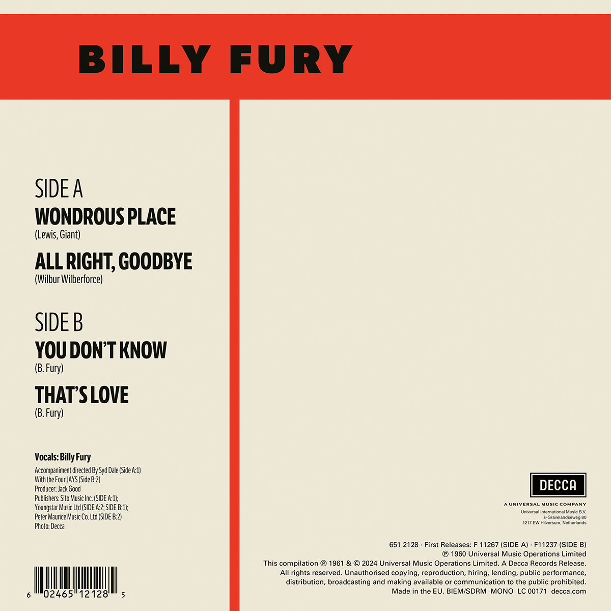 Wondrous Place: 7" Vinyl Single { vinyl }