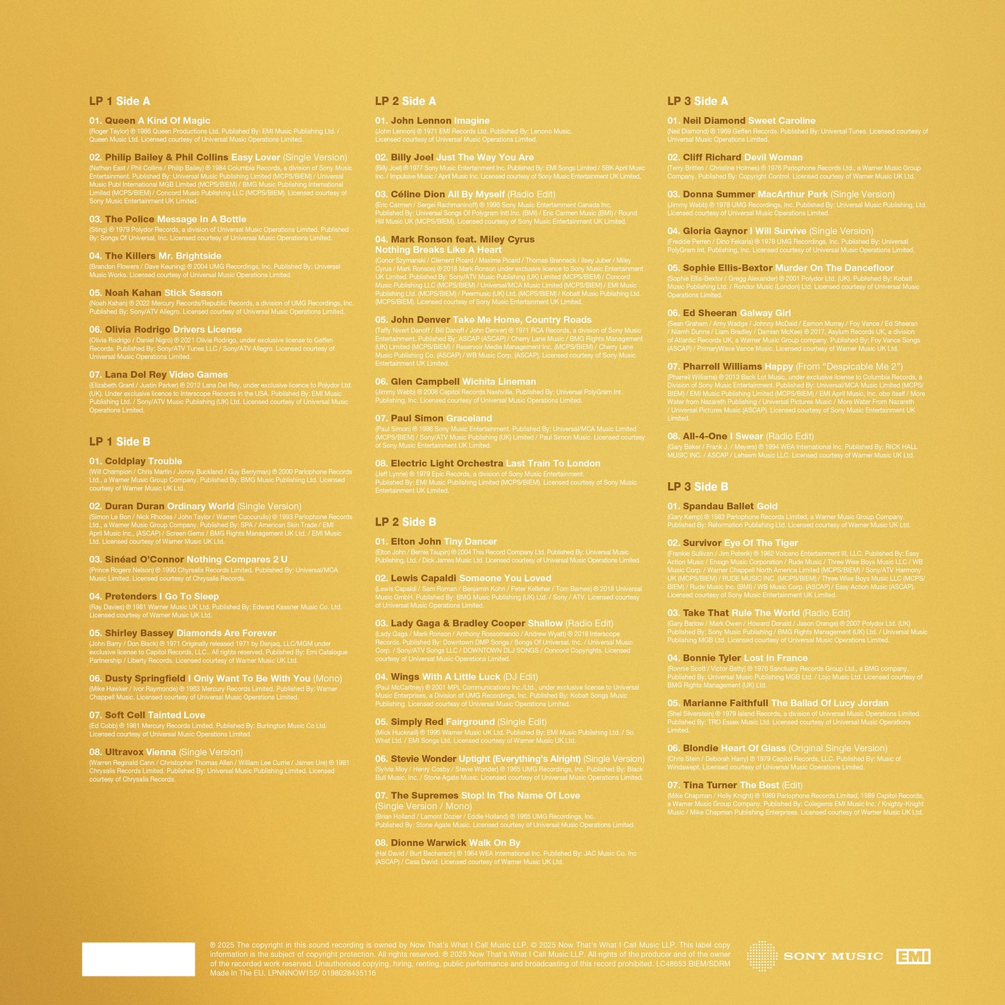NOW That's What I Call Gold - The Ultimate Hits (3LP) { vinyl }