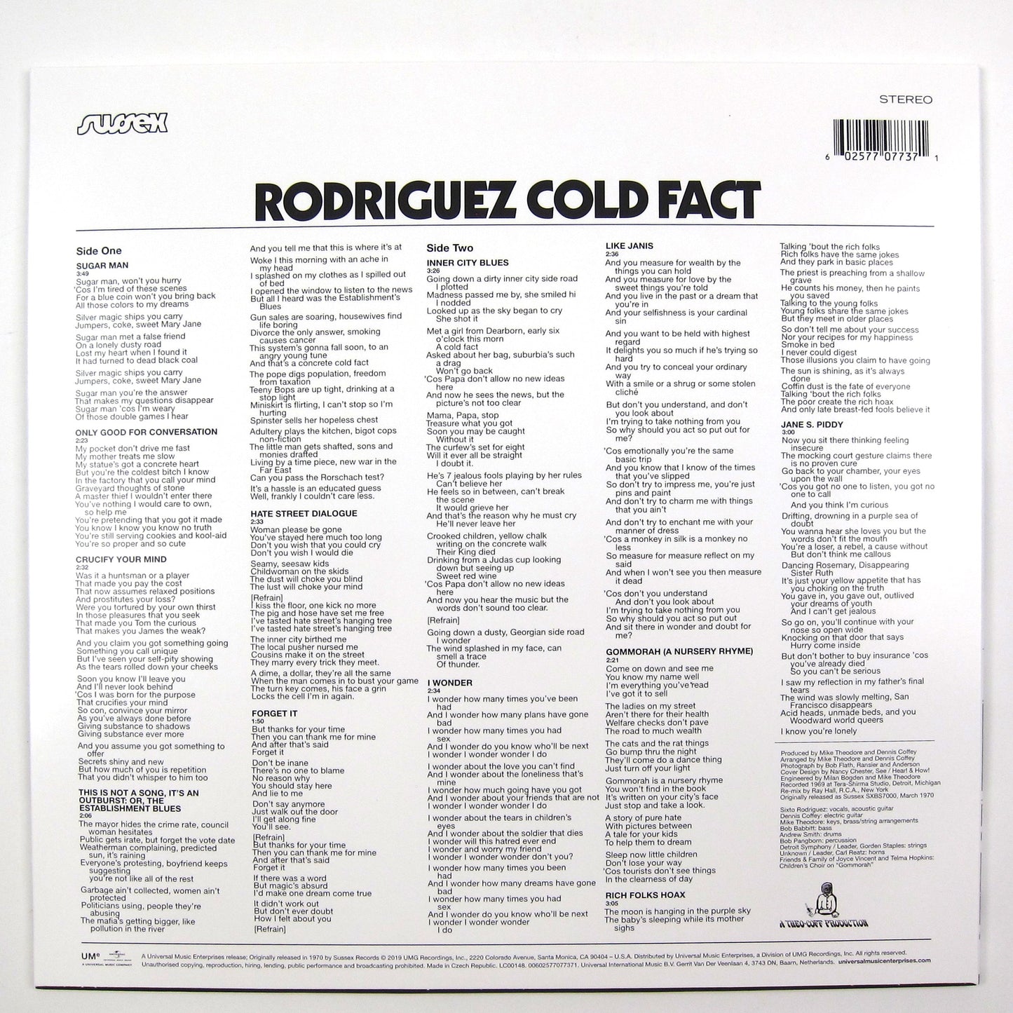Rodriguez: Cold Fact Vinyl LP { vinyl }