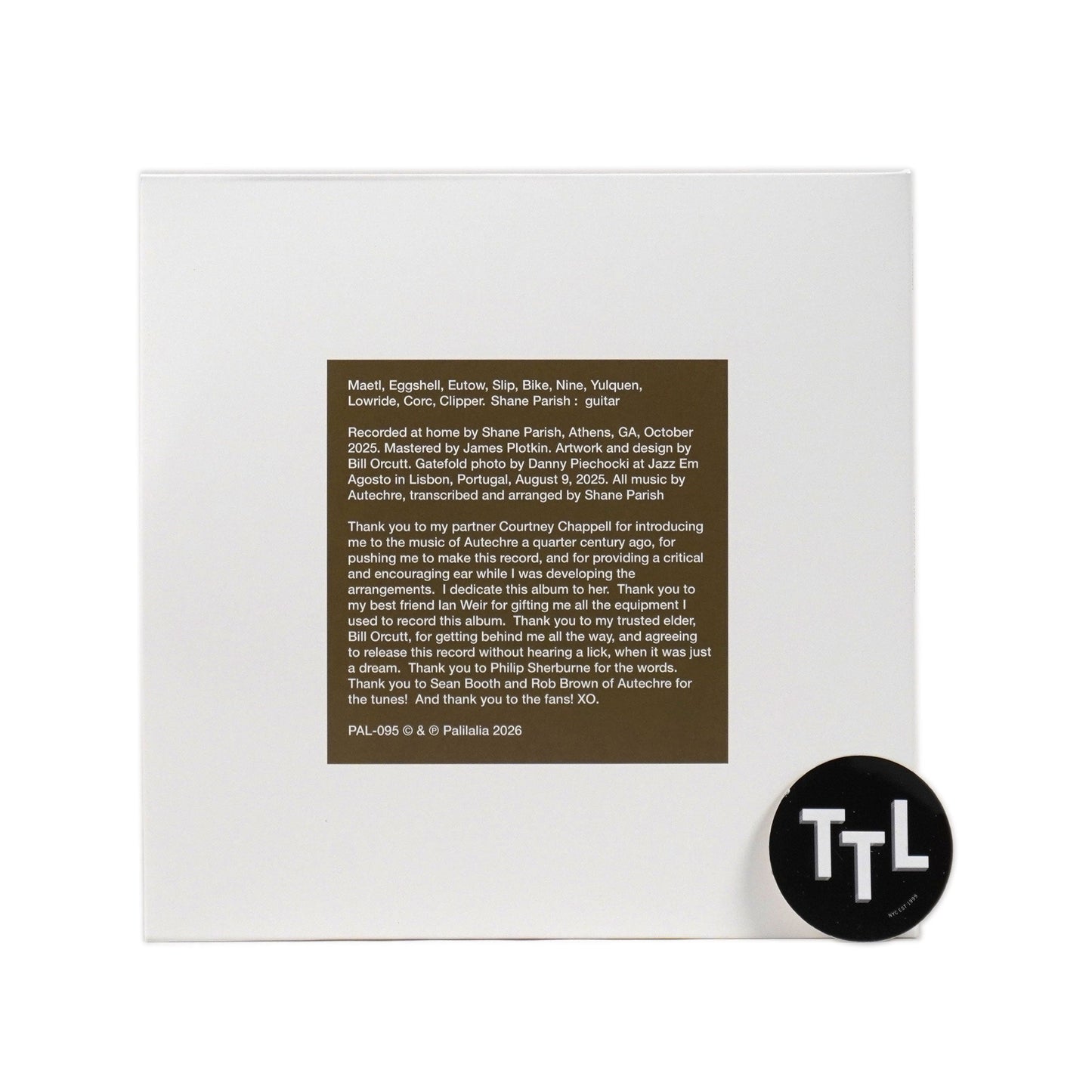 Shane Parish: Autechre Guitar Vinyl 2LP { vinyl }