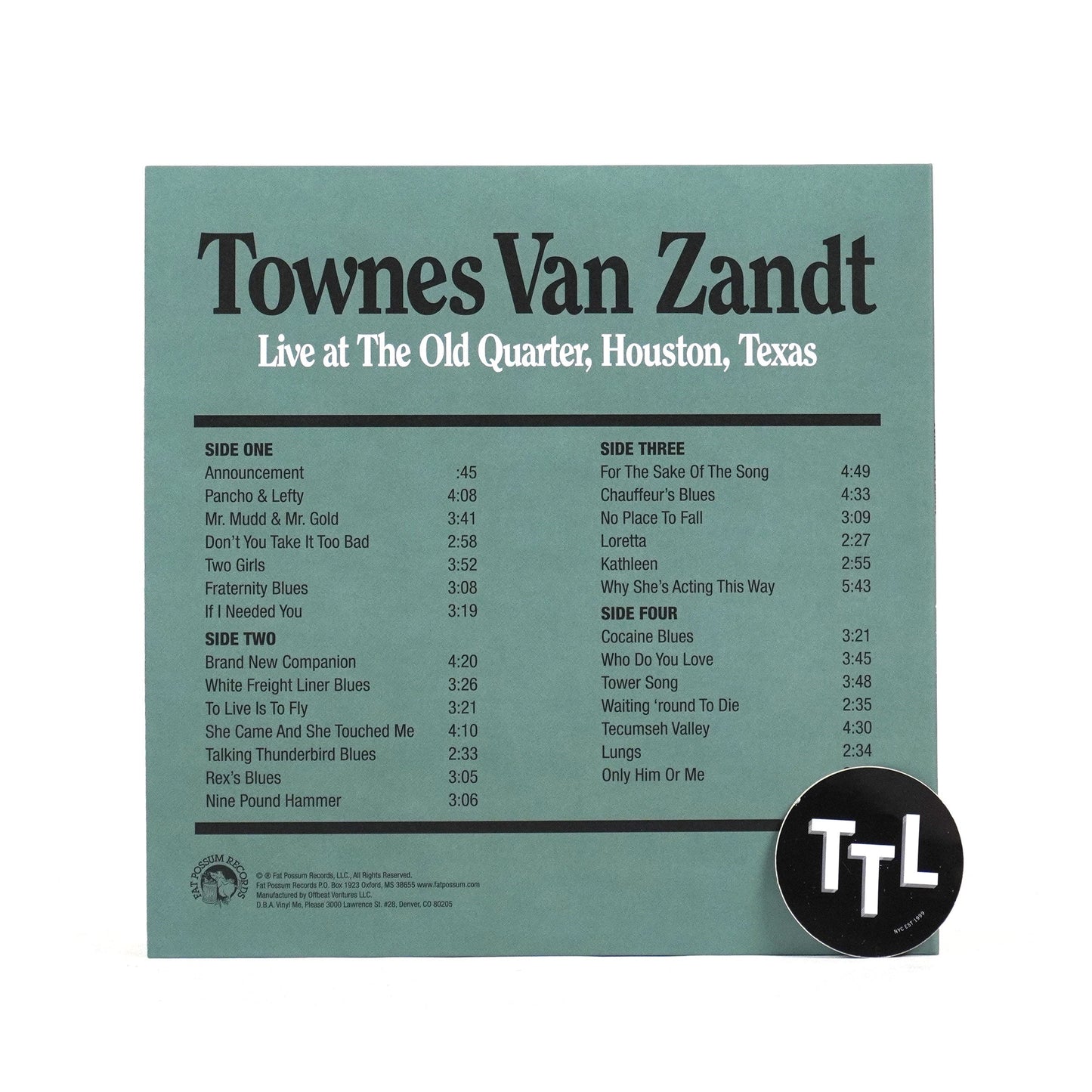 Townes Van Zandt: Live At The Old Quarter (Galaxy Colored Vinyl) Vinyl 2LP { vinyl }