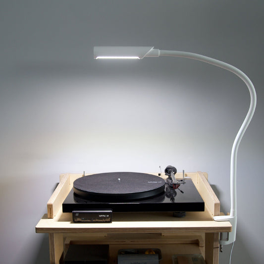 Reliable Corp.: UberLight Flex Turntable Task Lamp - White / Clamp Model