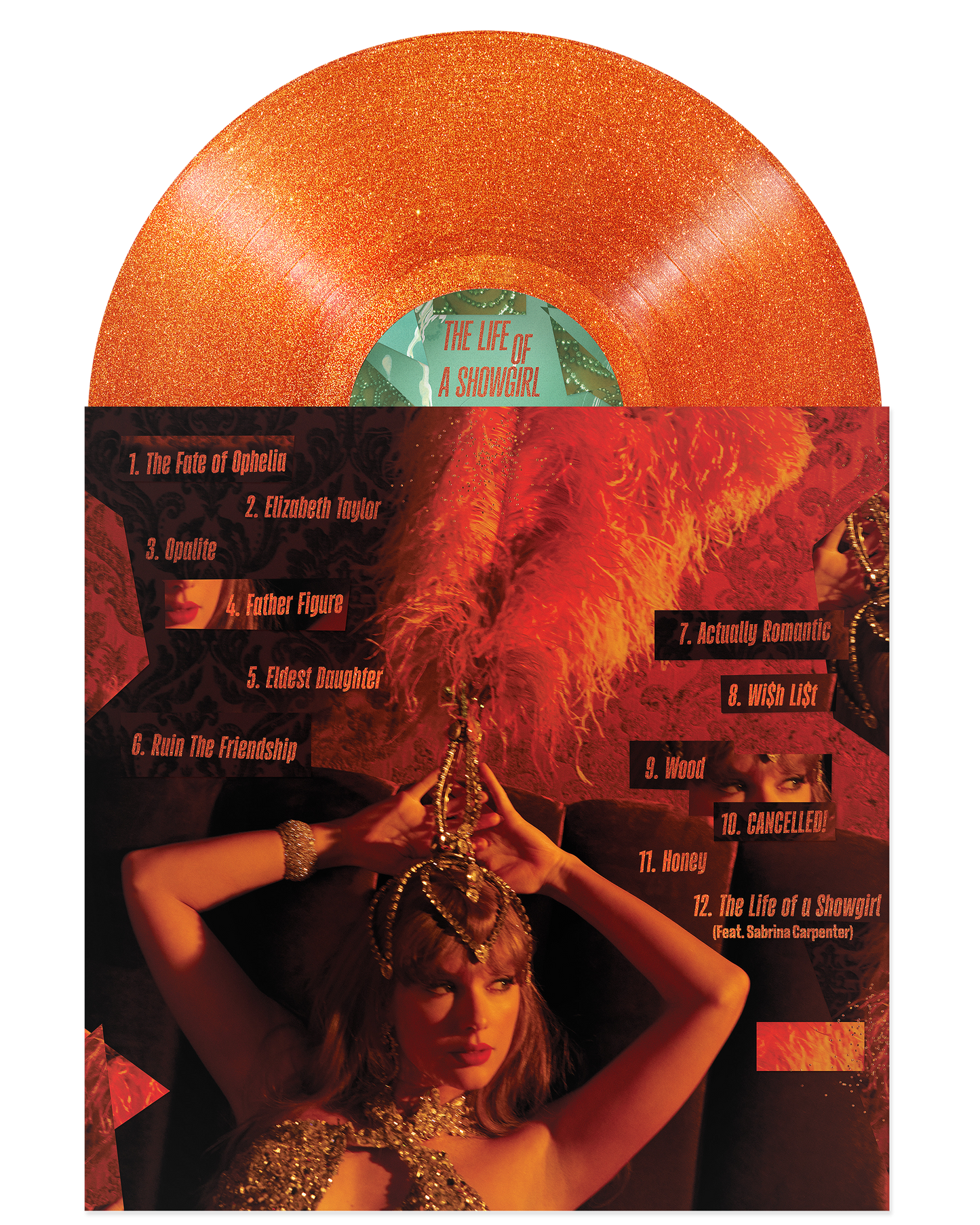 The Life of a Showgirl: Sweat and Vanilla Perfume Portofino Orange Glitter Vinyl { vinyl }