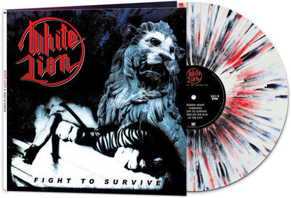 White Lion - Fight To Survive [White/Black/Red Splatter] { vinyl }