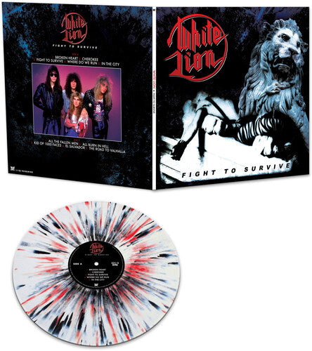White Lion - Fight To Survive [White/Black/Red Splatter] { vinyl }