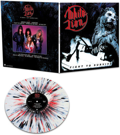 White Lion - Fight To Survive [White/Black/Red Splatter] { vinyl }