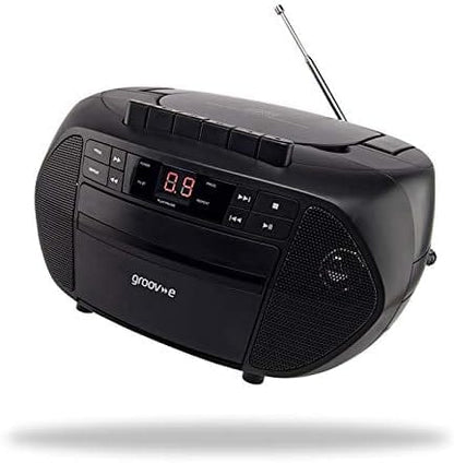 Groov-e Boombox CD and Cassette Player - Black [Tech & Turntables]