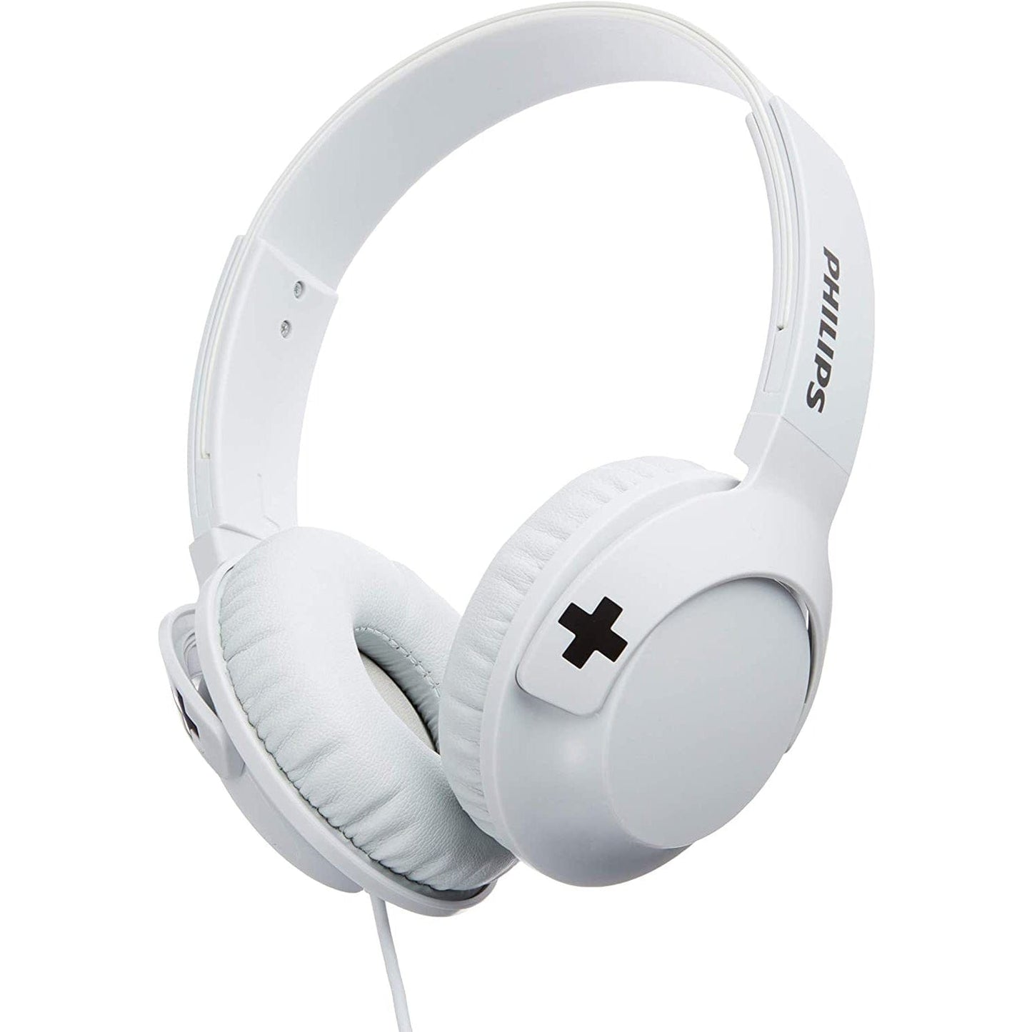 Philips SHL3075WT BASS+ On-Ear Headphones with Mic - White [Accessories]
