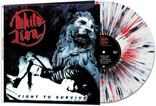 White Lion - Fight To Survive [White/Black/Red Splatter] { vinyl }