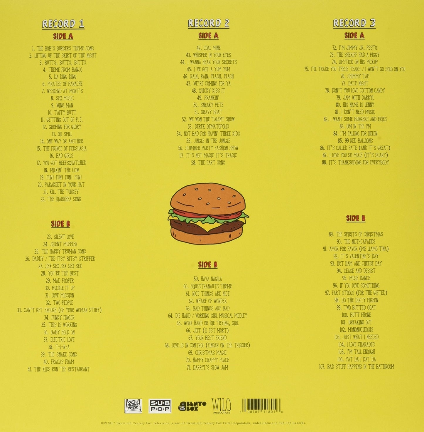 Bob's Burgers: The Bob's Burgers Music Album Vinyl 3LP+7" { vinyl }
