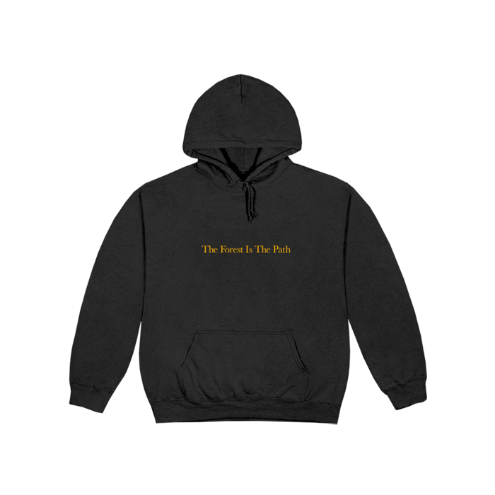 Black The Forest Is the Path Pullover Hoodie { vinyl }