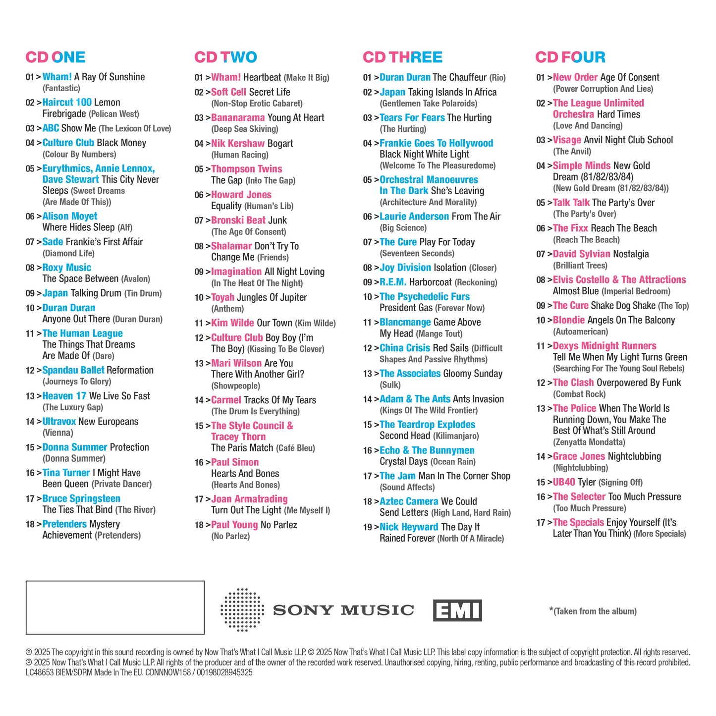 NOW That's What I Call An Era: The Albums - 1980-1984 (Special Edition 4CD) { vinyl }