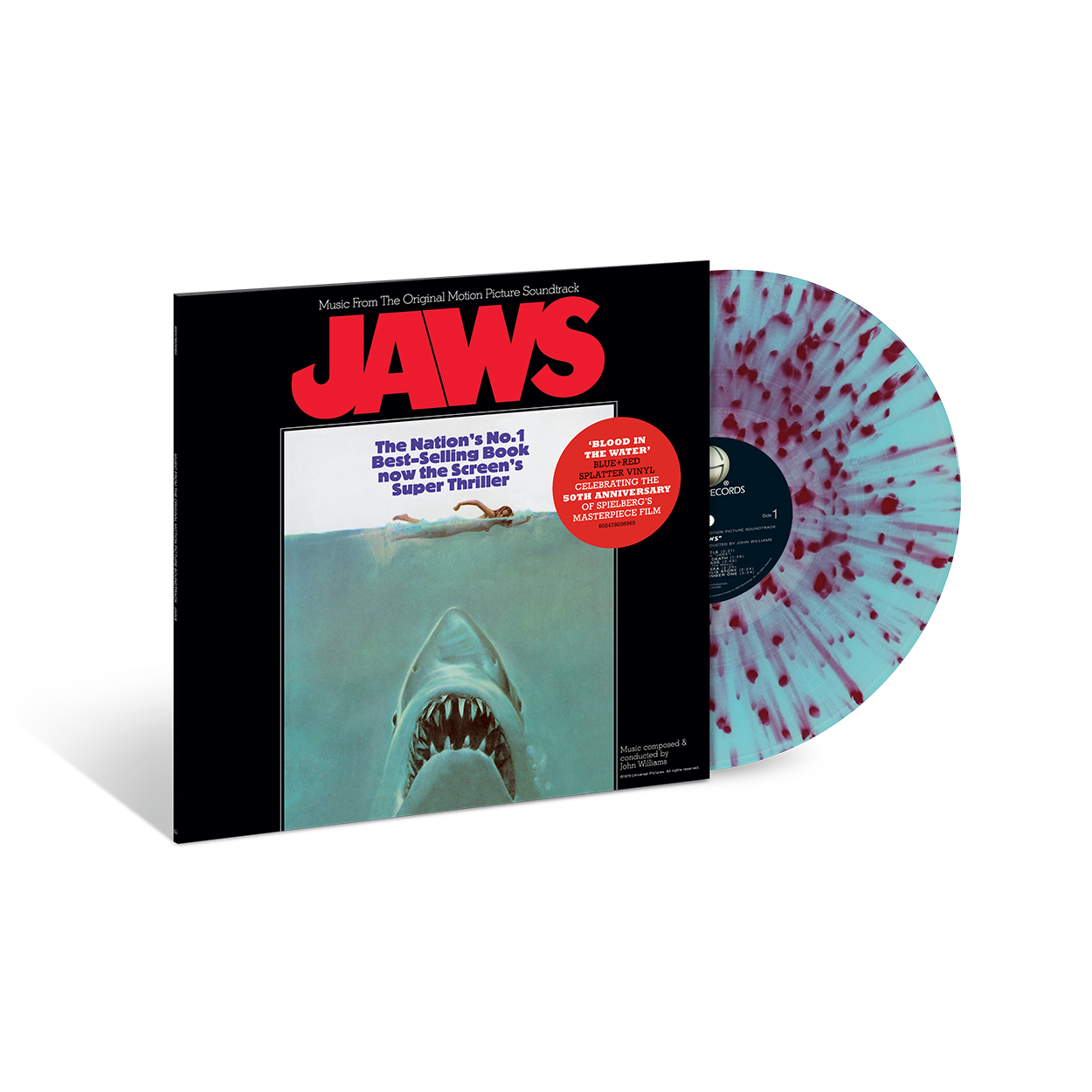 Jaws (Original Soundtrack): Exclusive Translucent Blue & Red Splatter Vinyl LP { vinyl }