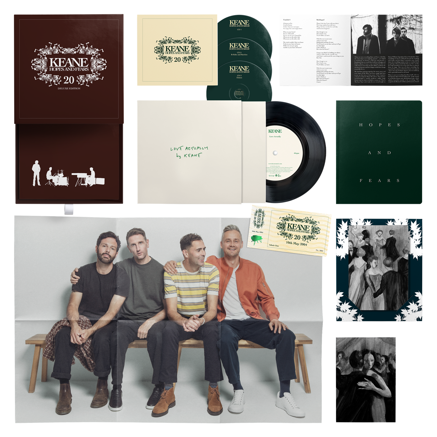 20th Anniversary Signed Hopes and Fears Limited Deluxe 3CD Box Set + 7" Single { vinyl }