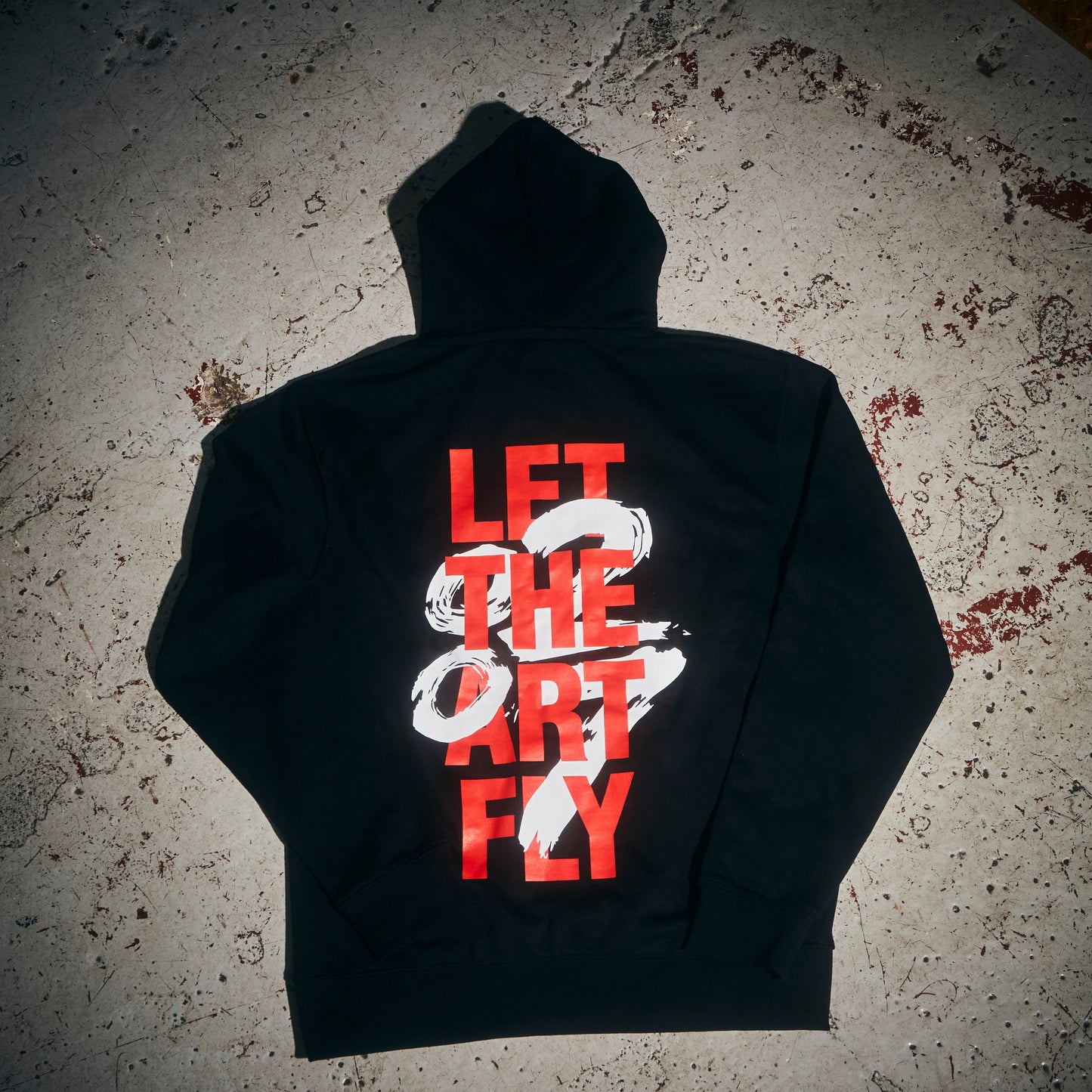 0207 Let The Art Fly Black Hoodie { vinyl }