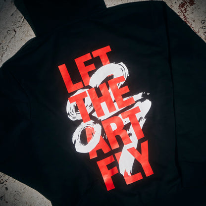 0207 Let The Art Fly Black Hoodie { vinyl }
