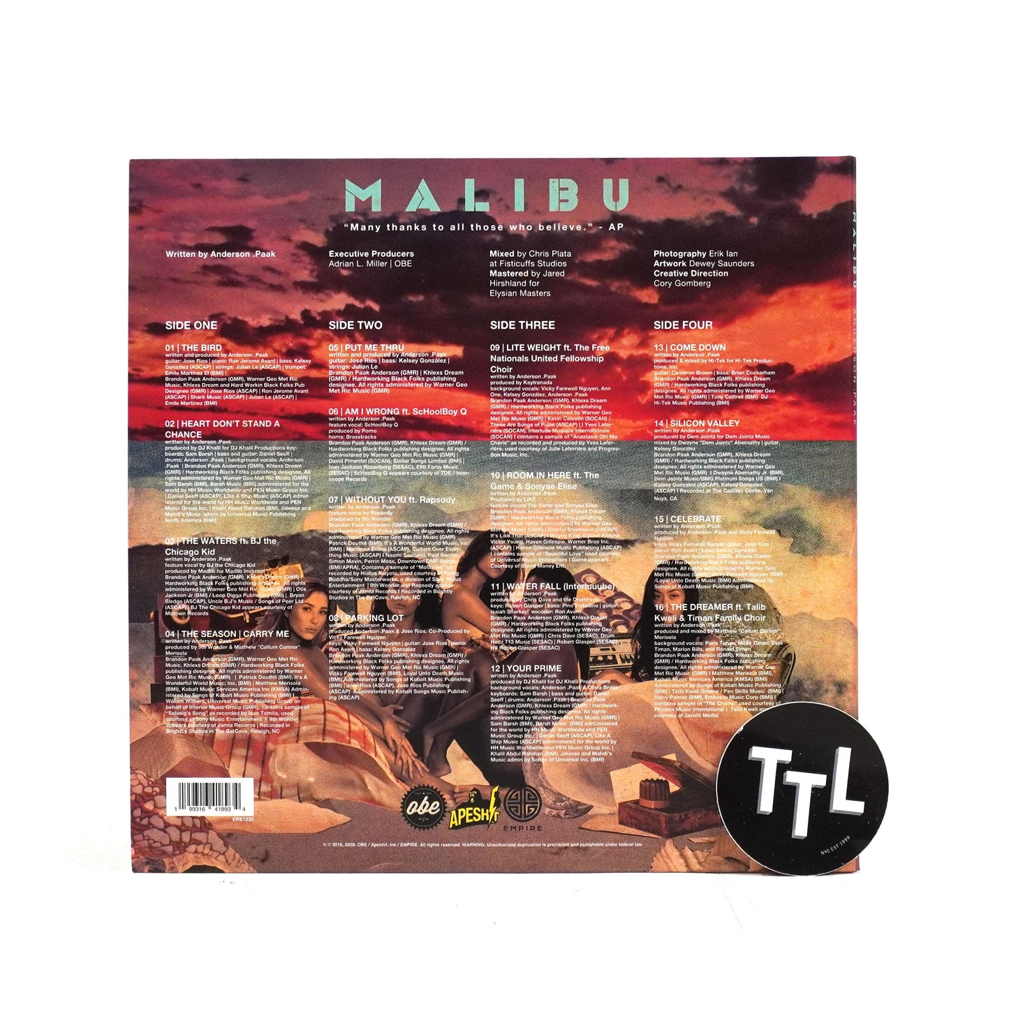 Anderson .Paak: Malibu - 10th Anniversary Edition (Colored Vinyl) Vinyl 2LP { vinyl }