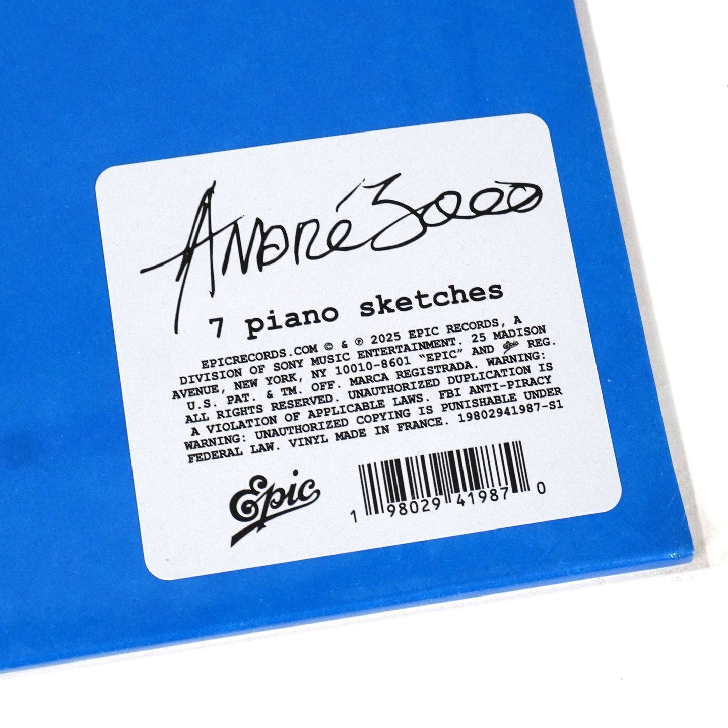 Andre 3000: 7 Piano Sketches Vinyl 10" { vinyl }