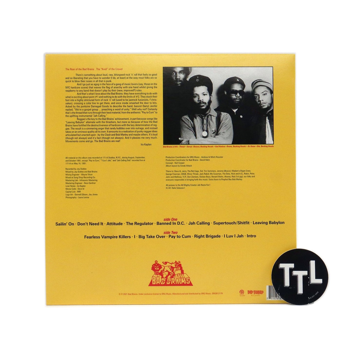 Bad Brains: Bad Brains (Black & Yellow Colored Vinyl) Vinyl LP { vinyl }