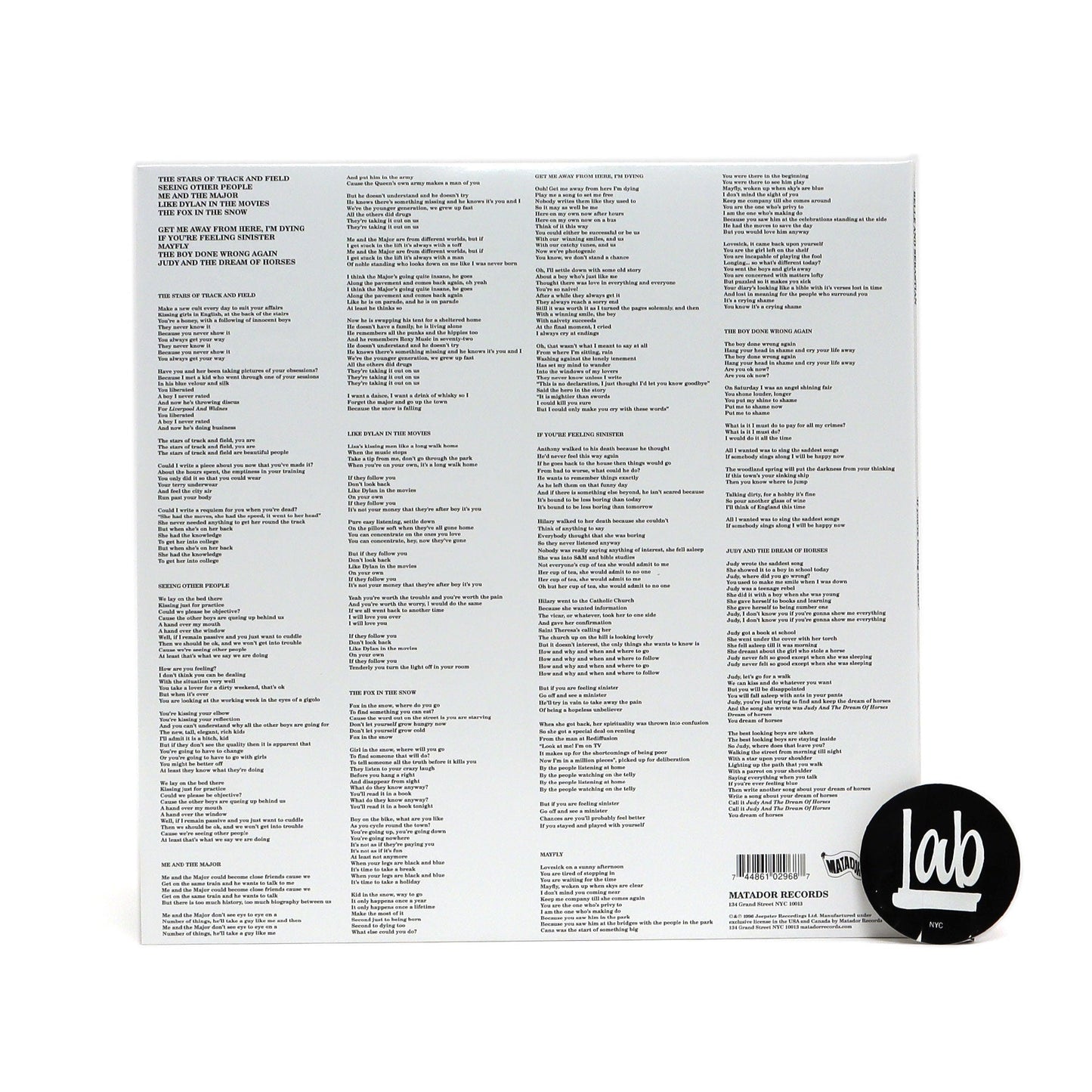 Belle And Sebastian: If You're Feeling Sinister Vinyl LP { vinyl }