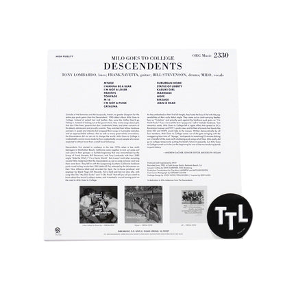Descendents: Milo Goes To College - Punk Note Edition Vinyl LP { vinyl }