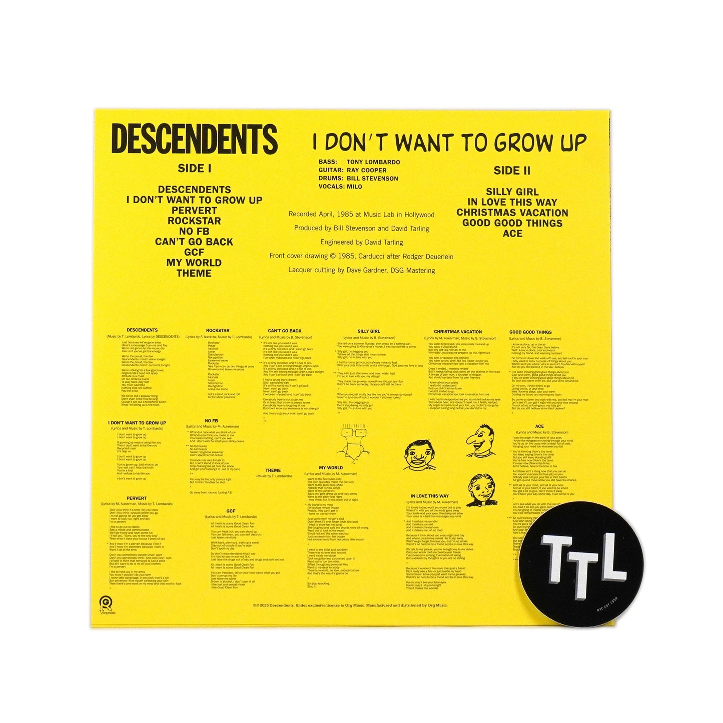 Descendents: I Don't Want To Grow Up (Colored Vinyl) Vinyl LP { vinyl }