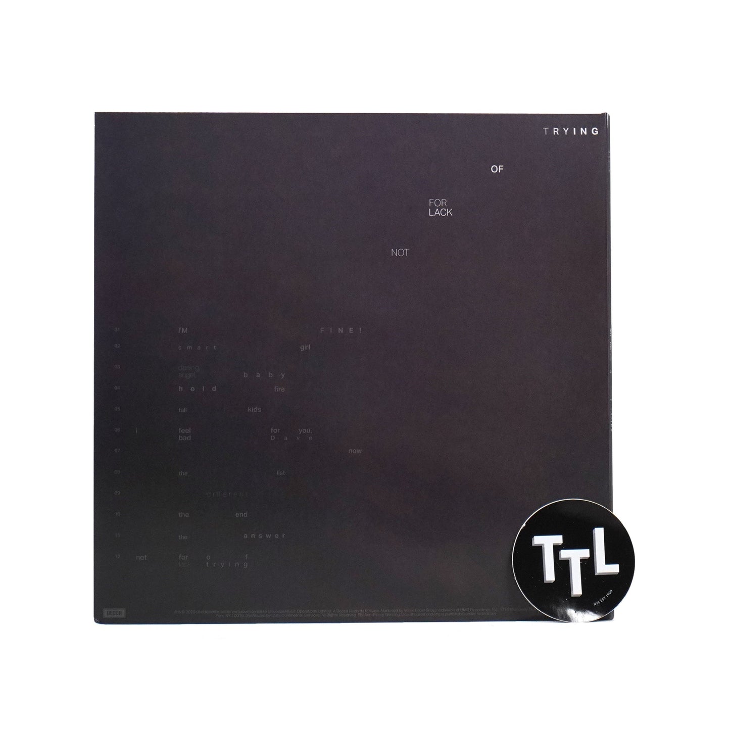 dodie: Not For Lack Of Trying Vinyl LP { vinyl }
