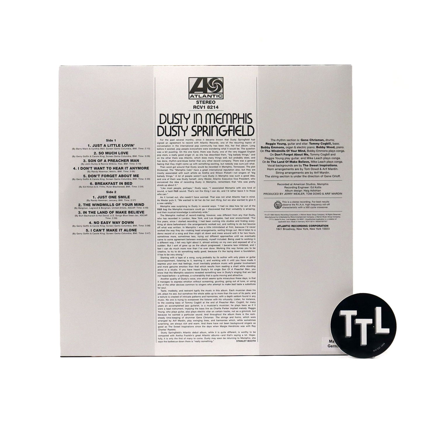 Dusty Springfield: Dusty In Memphis (Atlantic 75, Colored Vinyl) Vinyl LP { vinyl }