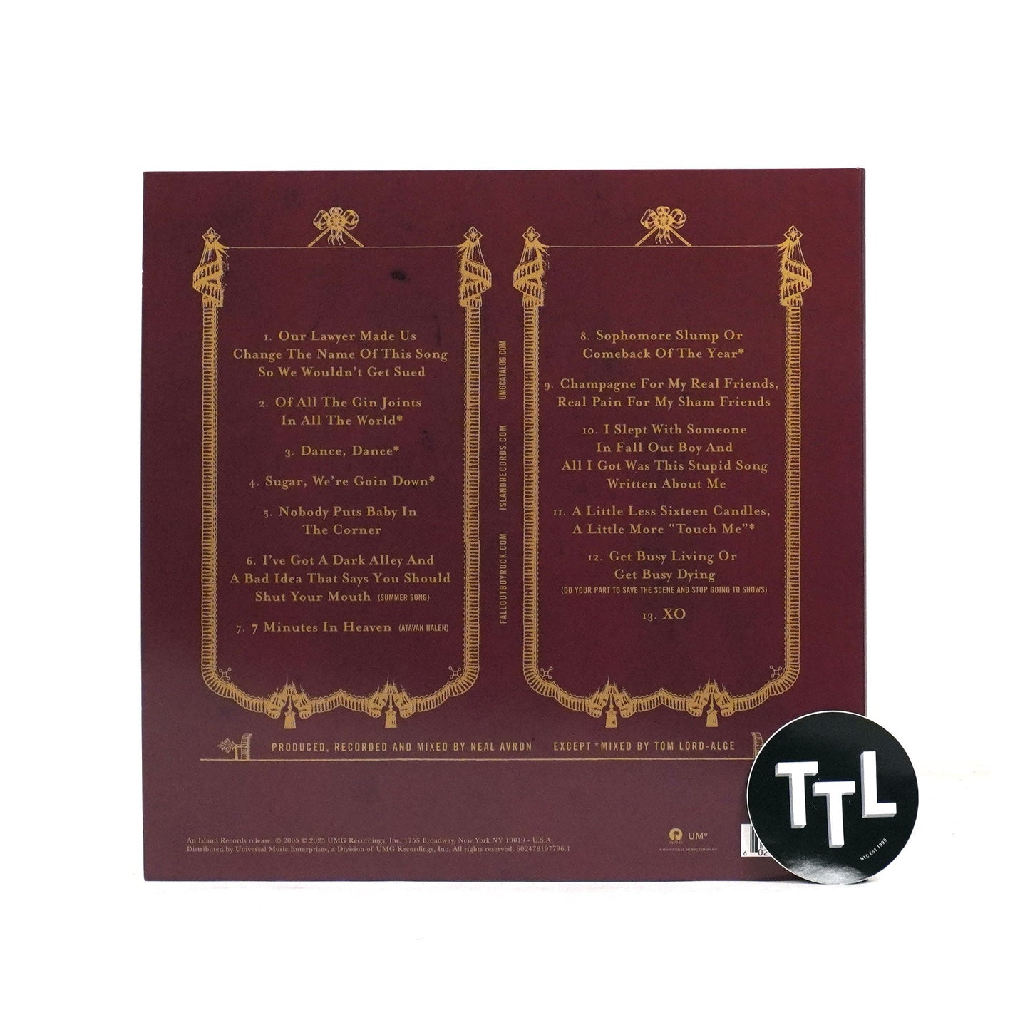 Fall Out Boy: From Under The Cork Tree Vinyl LP { vinyl }
