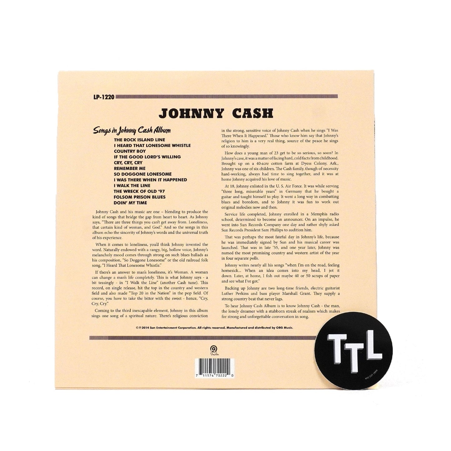 Johnny Cash: With His Hot And Blue Guitar Vinyl LP { vinyl }