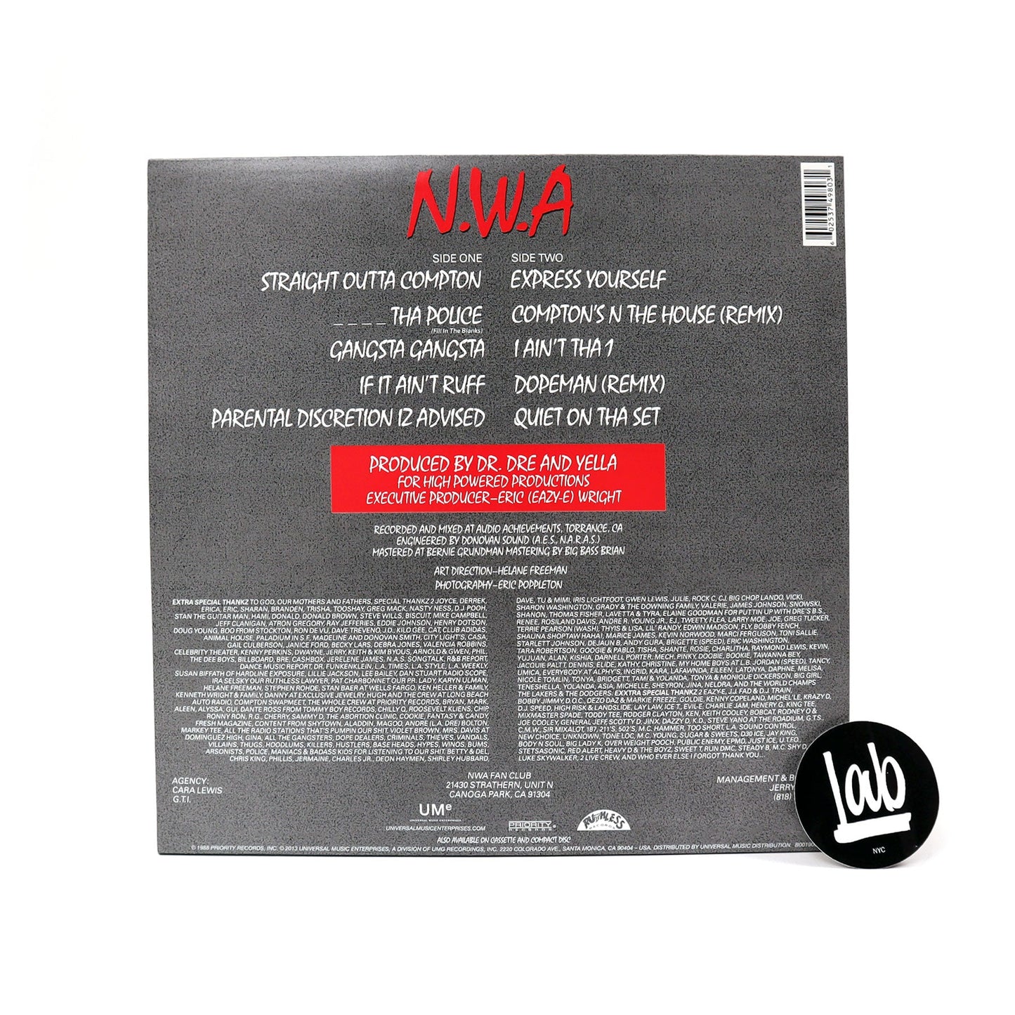 N.W.A.: Straight Outta Compton Vinyl LP { vinyl }