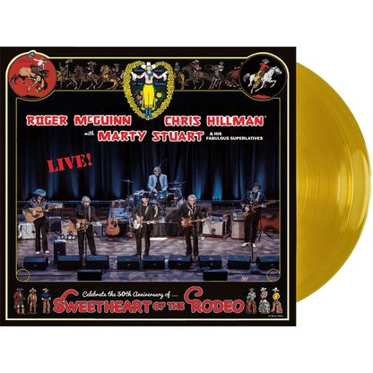 Roger McGuinn, Chris Hillman & Marty Stuart - Sweetheart Of The Rodeo 50th Anniversary - Live Deluxe Gold Vinyl, Autographed, Tour T-Shirt Limited Edition Vinyl LP