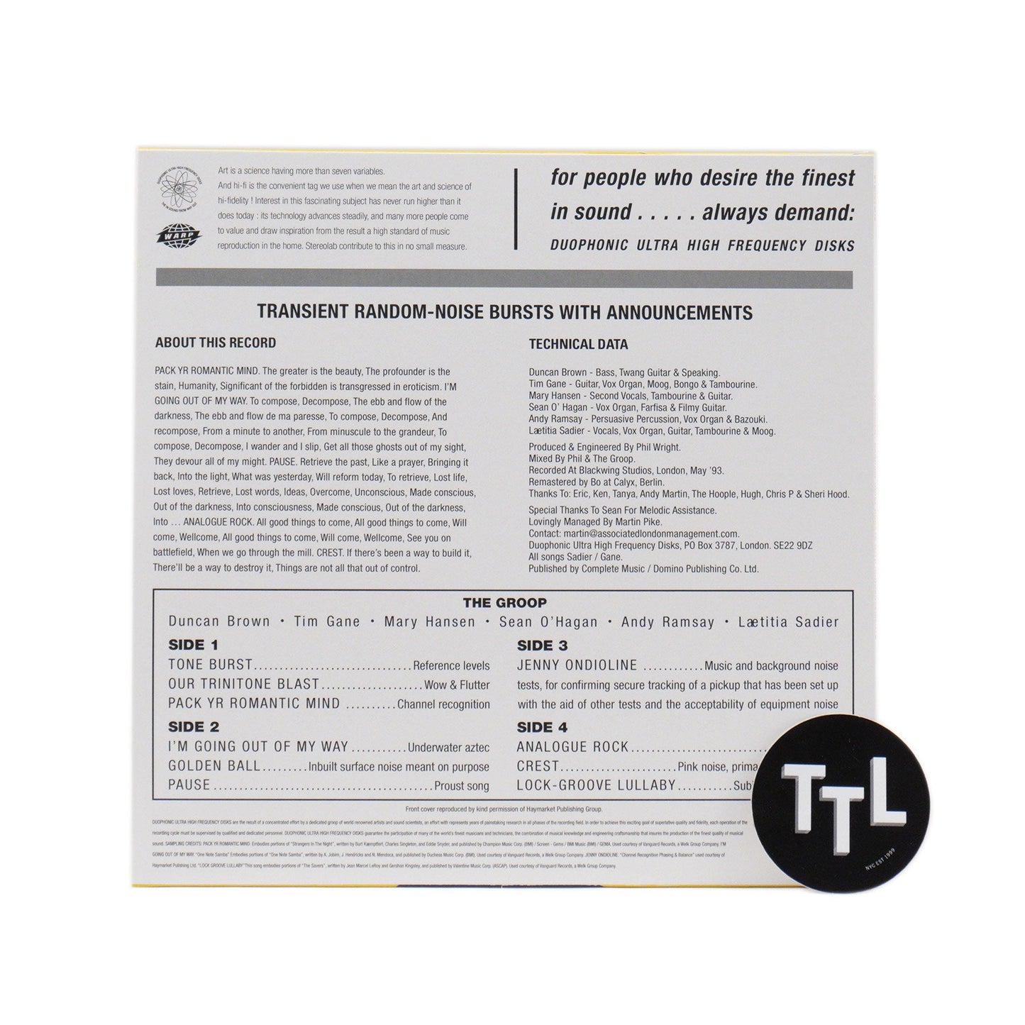 Stereolab: Transient Random-Noise Bursts With Announcements Vinyl 2LP { vinyl }