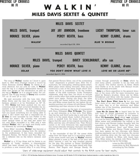 MILES DAVIS ALL STARS - WALKIN (ORIGINAL JAZZ CLASSICS SERIES) Vinyl LP { vinyl }